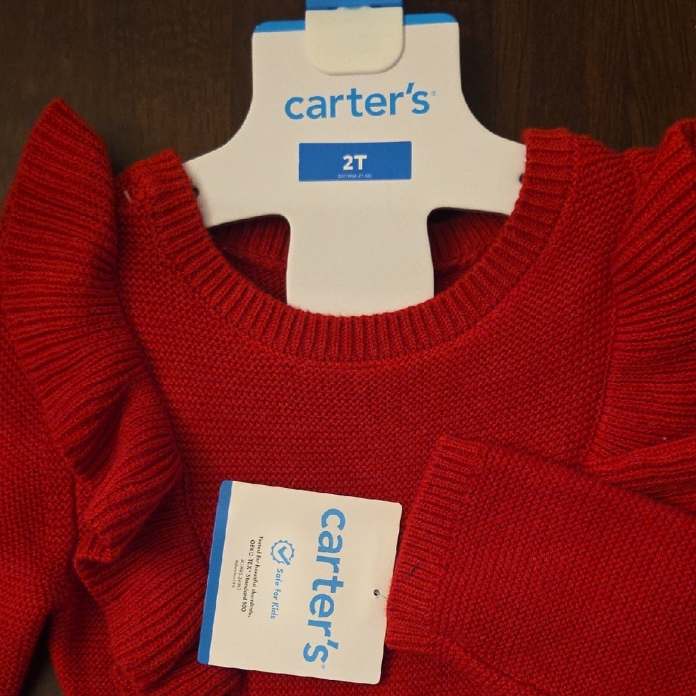 Carter's Vibrant Red Ruffle Dress - Picture 5 of 12